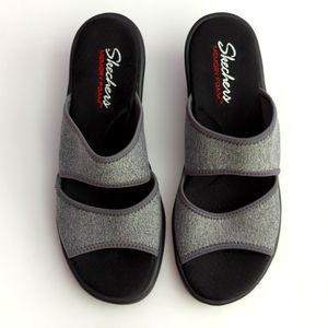 Skechers Women's Memory Foam Clogs Gray/Black Open Toe Size9